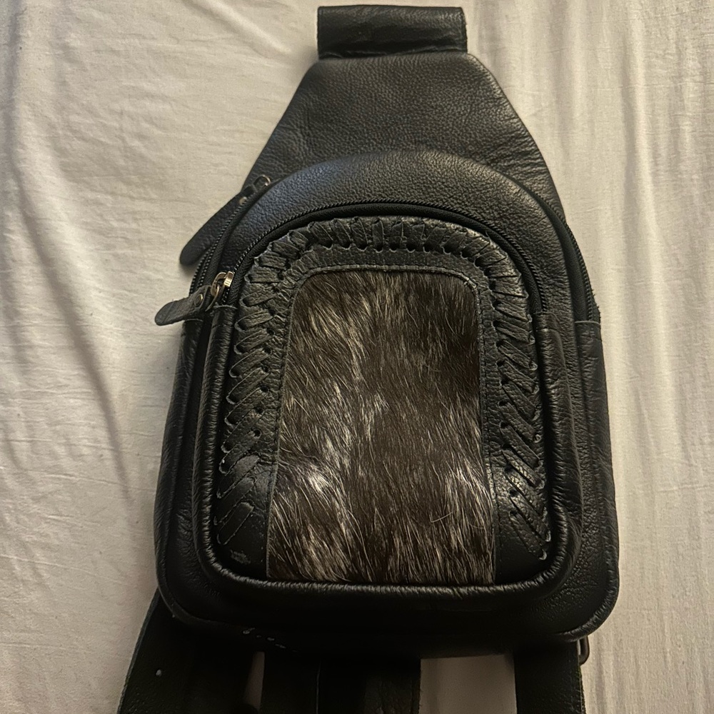 Genuine cowhide bumbag/backpack